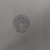 Round serving dish iron earth Ht Boulenger & Cie Choisy le Roi decor Roscoff