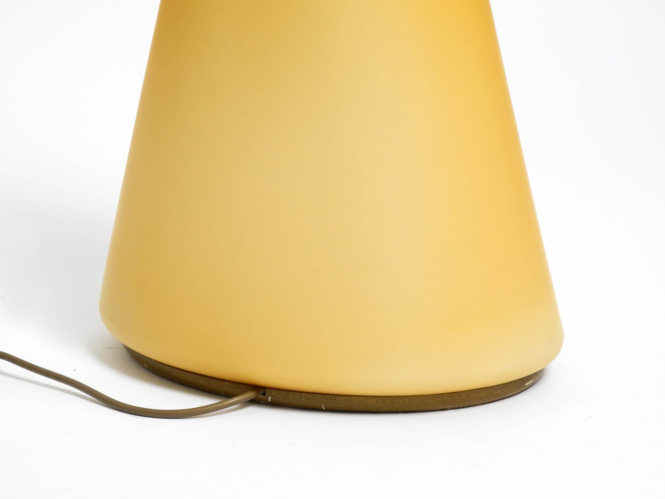 Large 1990s postmodern design floor or table lamp made of colored glass