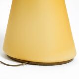 Large 1990s postmodern design floor or table lamp made of colored glass