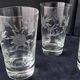 4 Verres à eau ou orangeade en verre gravé