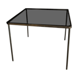 Vintage glass and brass coffee table