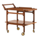 Scandinavian teak bar cart from the 1960s, serving cart.