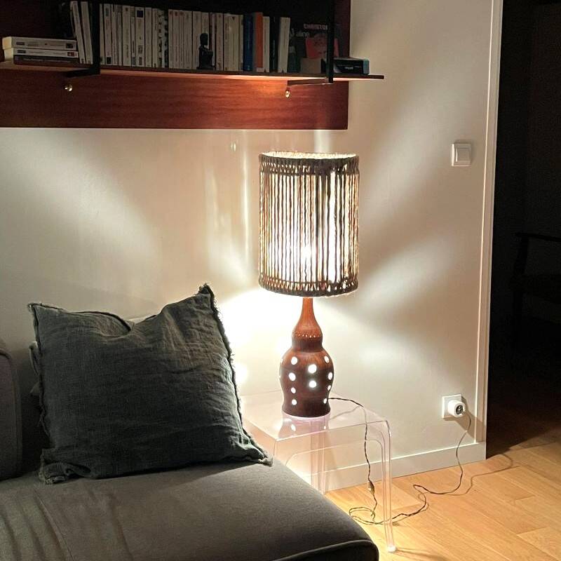 1970s ceramic lamp in the style of georges pelletier.
