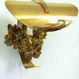 Gilded bronze and brass wall lamp, 1970