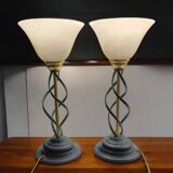 Lampe massive vintage (paire de 2)