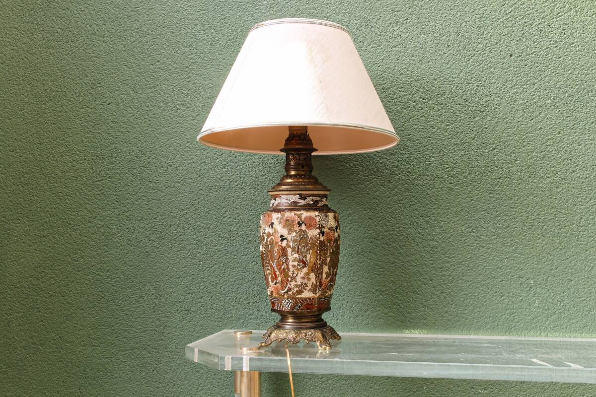 Satsuma ceramic lamp, 19th century