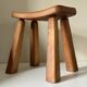 Vintage solid elm stool from the 70s