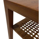 Mid century teak and cane side table by Severin Hansen, Denmark 1950s