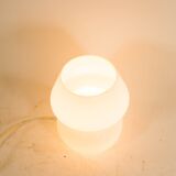 Lampe champignon classique verre opalin blanc années 80