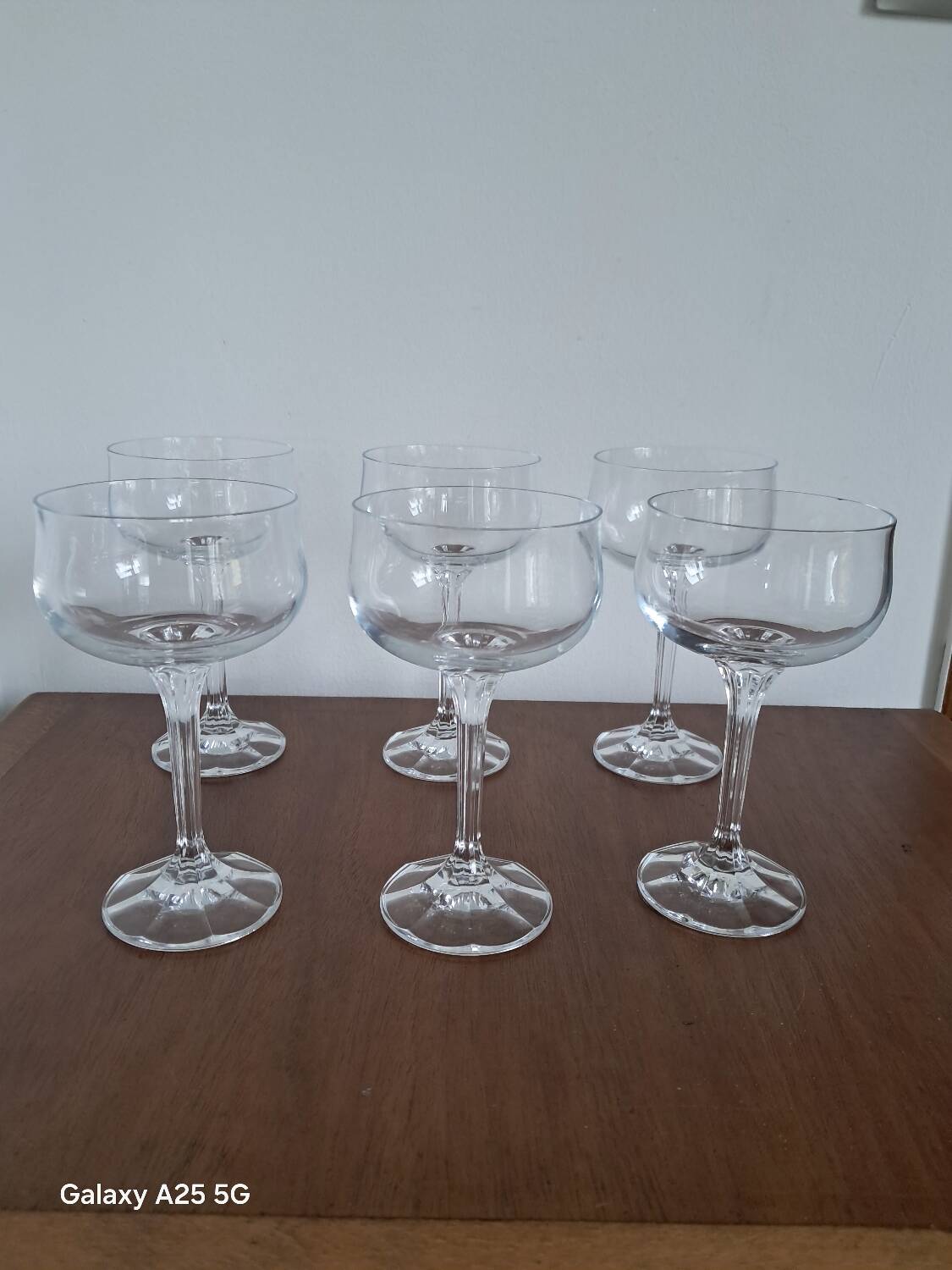 6 Diana Bohemian Crystal Champagne Glasses