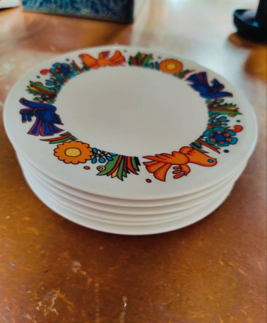 Suite de 6 assiettes acapulco