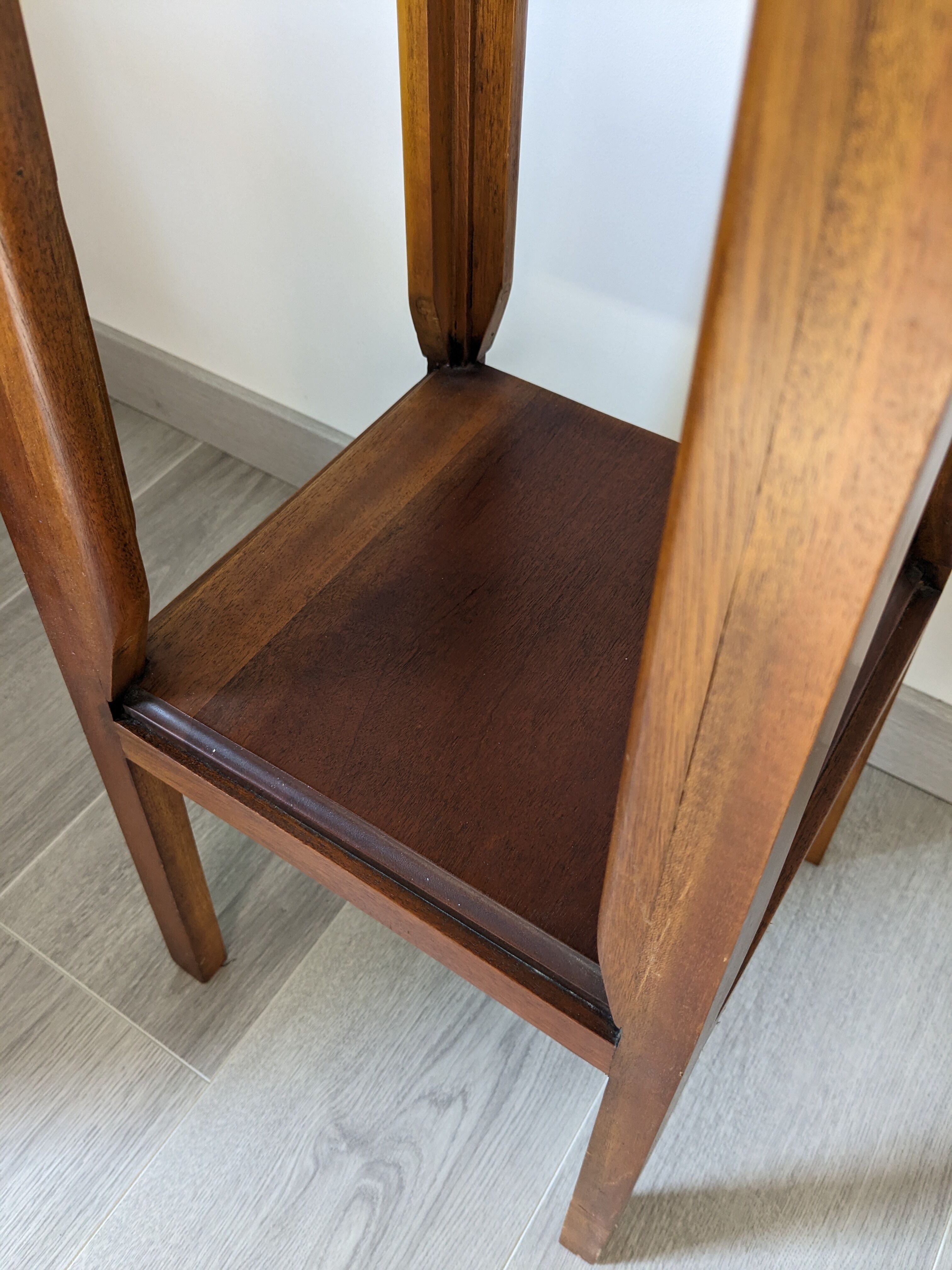 Art nouveau spirit side table in solid walnut