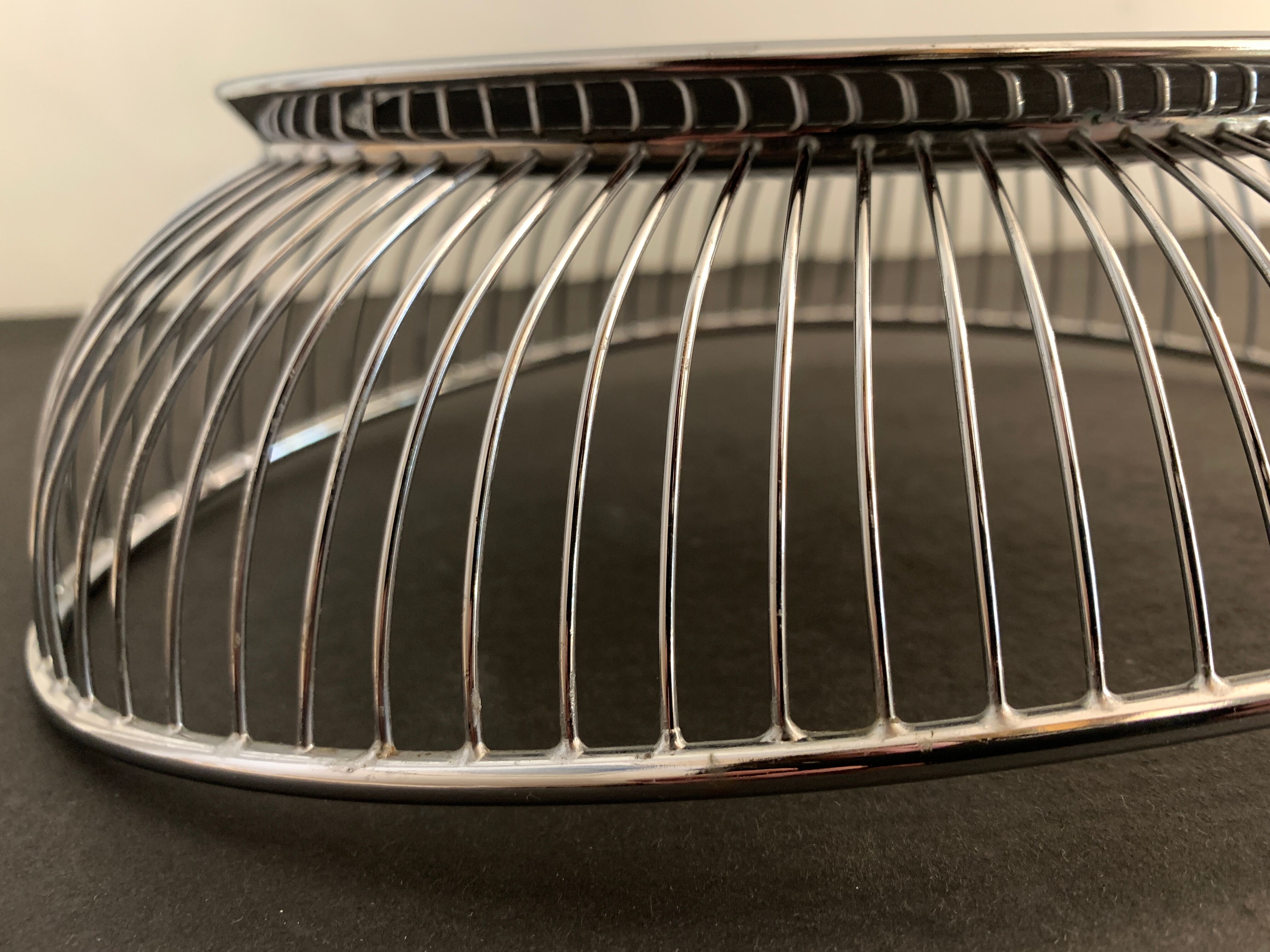 Stainless steel bread basket or fruit basket, Alfra Italy