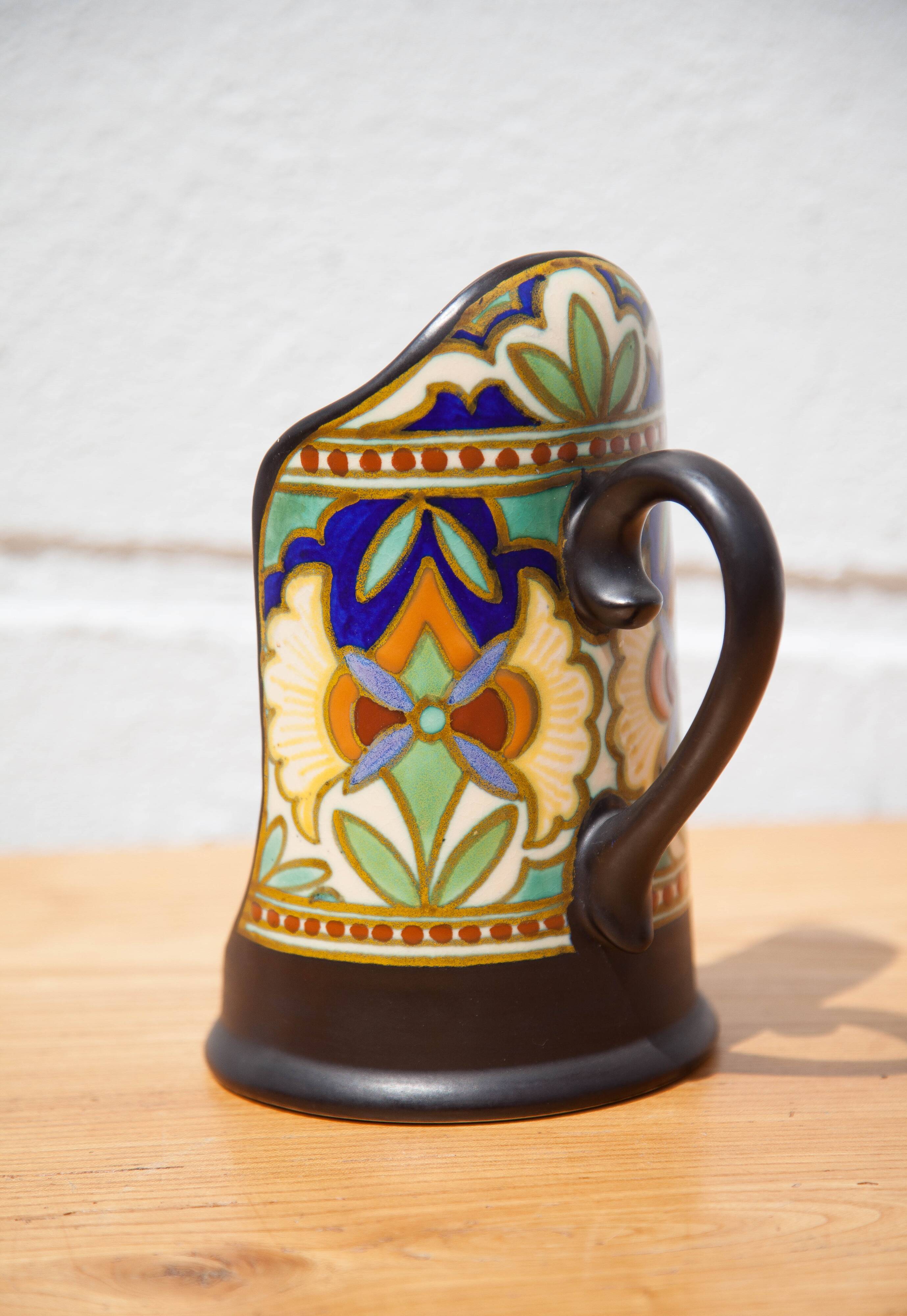 Gouda Holland ceramic candle holder madeleine model, hand candle holder, collection, 30's