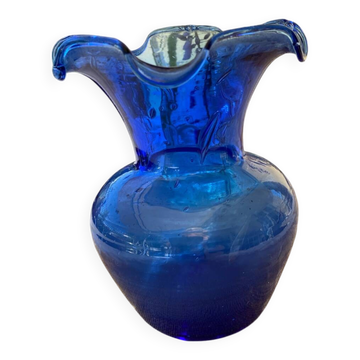 Joli petit Vase , en verre bullé