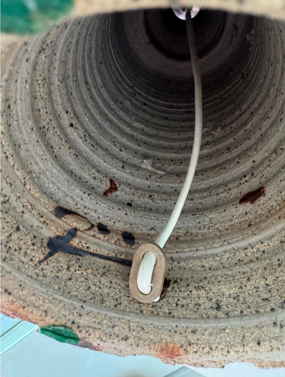 Large brutalist table lamp by Lene Regius, Denmark, 1970s