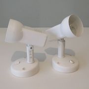 Suite of 2 white lacquered metal wall spotlights Massive edition, Belgium 1970-1980