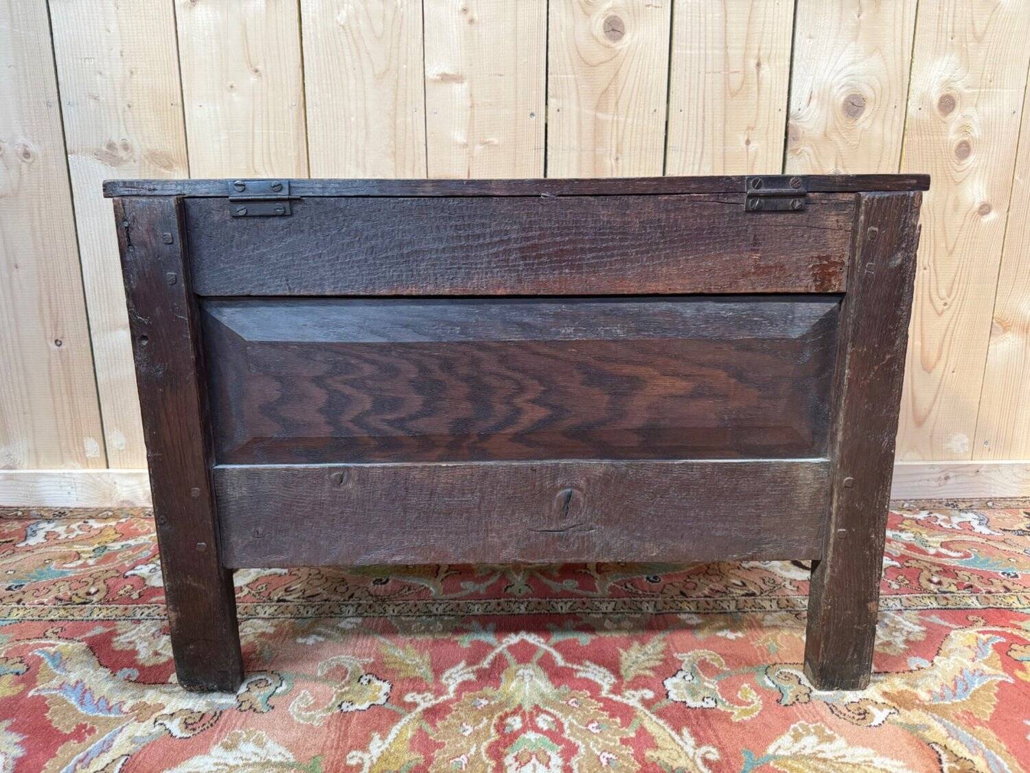 Louis XIII oak solid wood bank chest