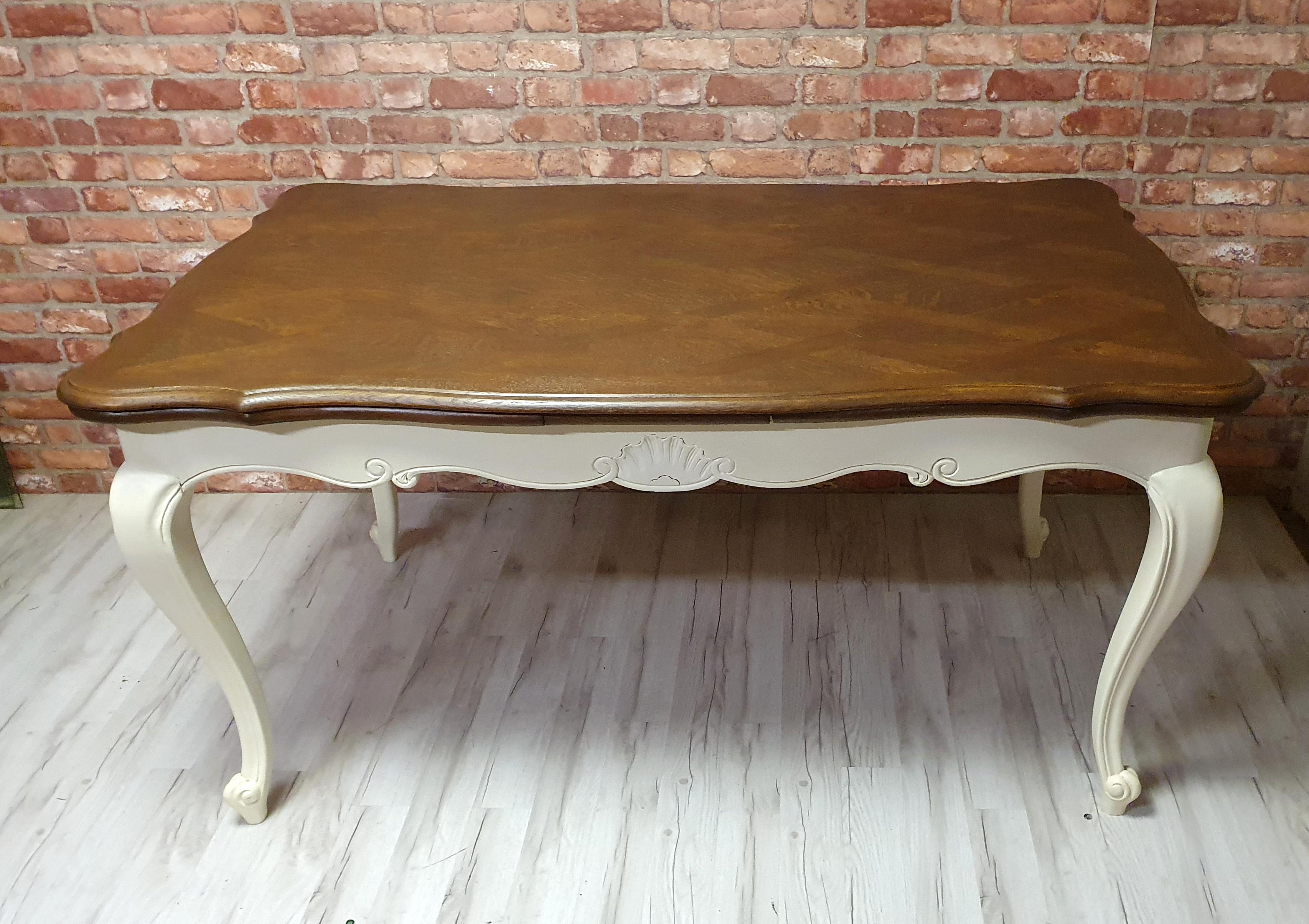Folding oak table provence style