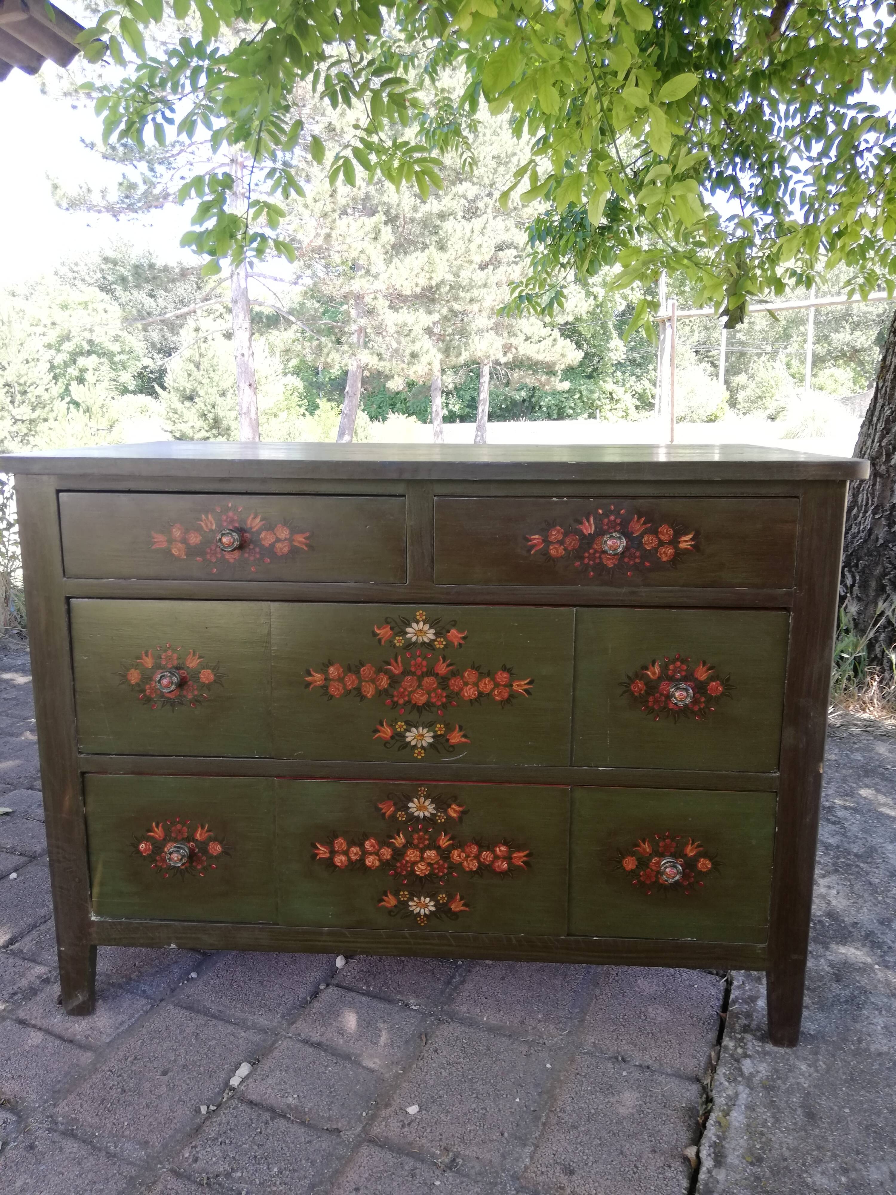Old green-coloured dresser