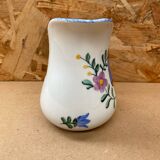 Antique Deshoulleres Deswarte Pitcher White Ceramic Painted Decor Vintage