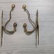 Antique pair of brass coat hooks