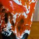 Vintage Vallauris 70s orange red and brown vase