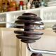 Space Age coat rack with 8 hooks in chrome-plated metal and brown bakelite