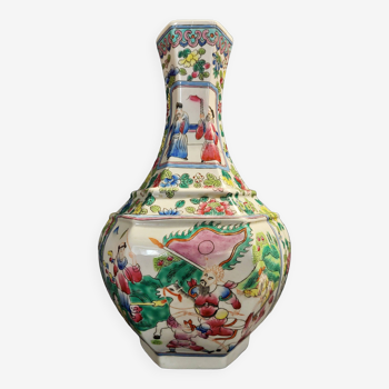 Vase porcelaine Chine Canton famille rose période Tongzhi Nian Zhi fin XIXème