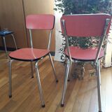 Pair of vintage chairs in red formica