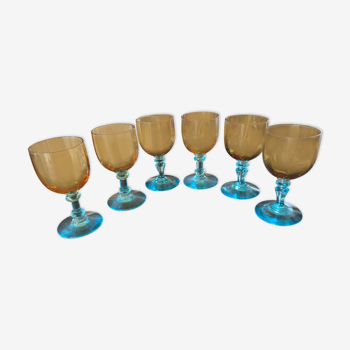 6 verres à porto en cristal de Portieux