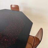 Octagonal dining table in resin, Italy 1970s