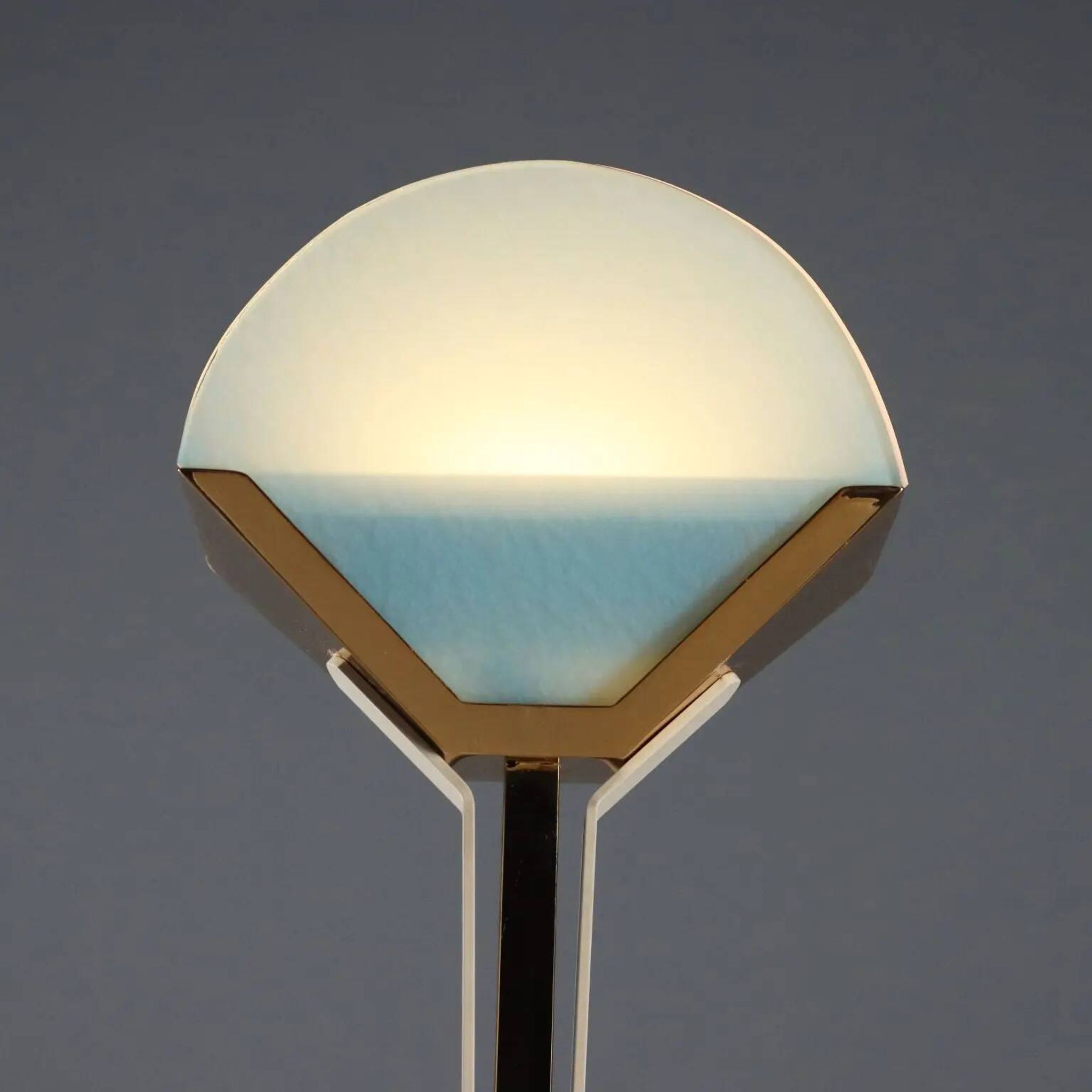 Vintage aluminium and glass floor lamp, Italian design, 1980s.