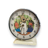 Tintin alarm clock bayard animated mechanical metal 1960s