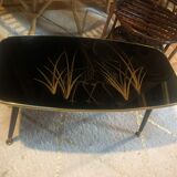Table basse pieds compas vintage