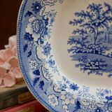 Plat à viande antique en grès du XIXe siècle représentant l'Eton College