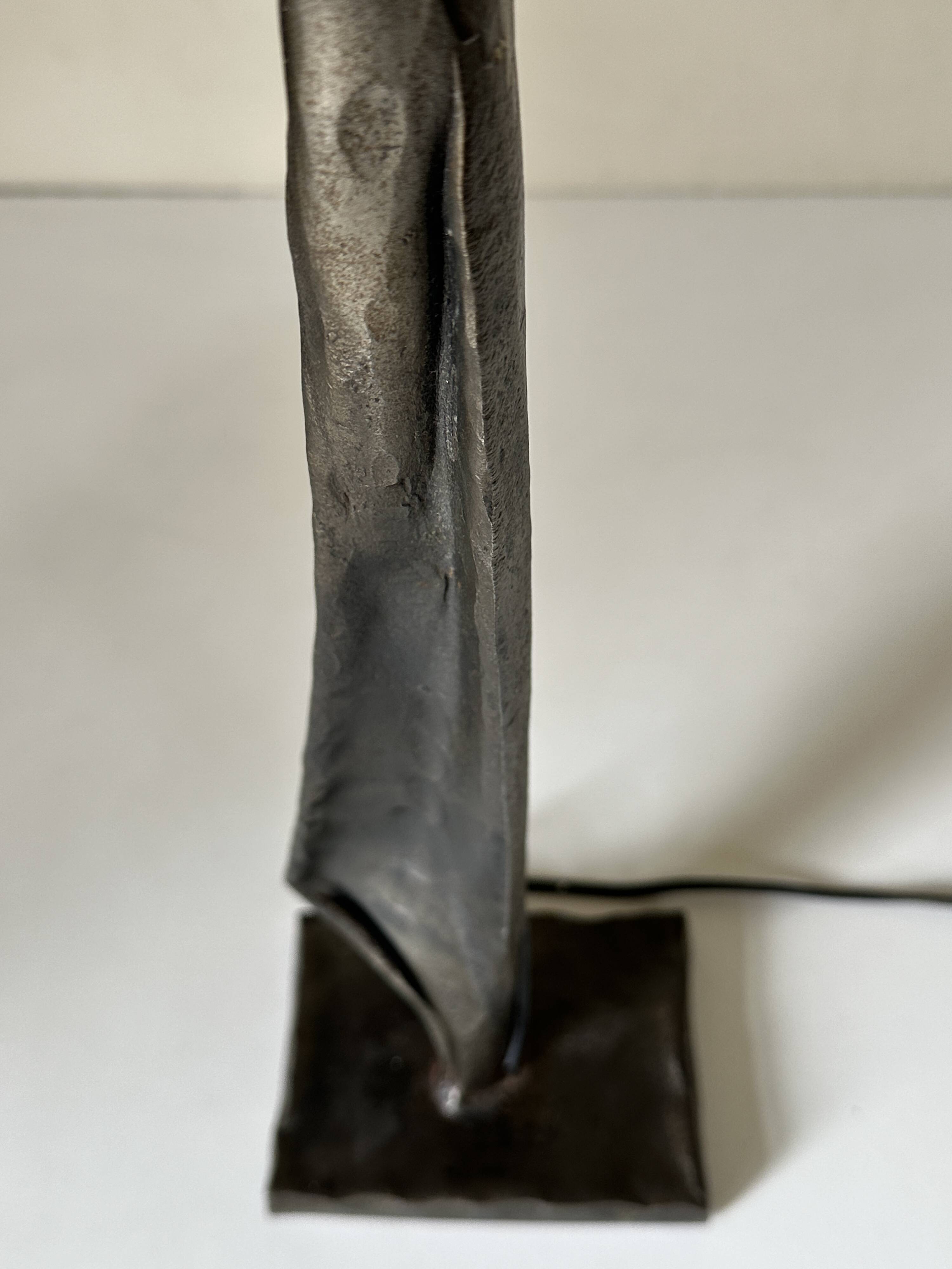 Vintage 60s metal brutalist lamp