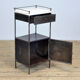 Steel hospital bedside cabinet with a marble top, 1920's