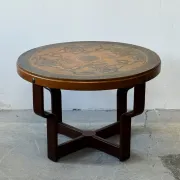 Embossed copper-top table, Norway, 1960s, vintage, mid-century.