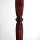 Art Deco floor lamp in carved walnut, stained glass shade, France, c. 1920