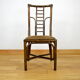 Série de 6 chaises en bambou & tissu 1980