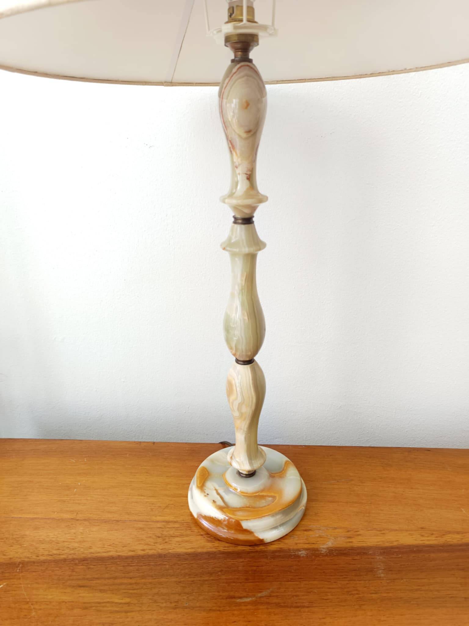 Onyx lamp 62cm vintage 1970