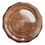 Plat à facettes verre rose style Rosaline