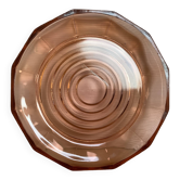 Plat à facettes verre rose style Rosaline