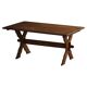 Solid oak dining table with cross base by Danish cabinetmaker, mid-20th century.