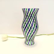 Green, Blue, Bronze and Clear Murano Glass Vase by Irene Paolo, Italy 1990s