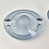 Set of 7 vintage Akva ashtrays by Per Lükten for Holmegaard 1950.