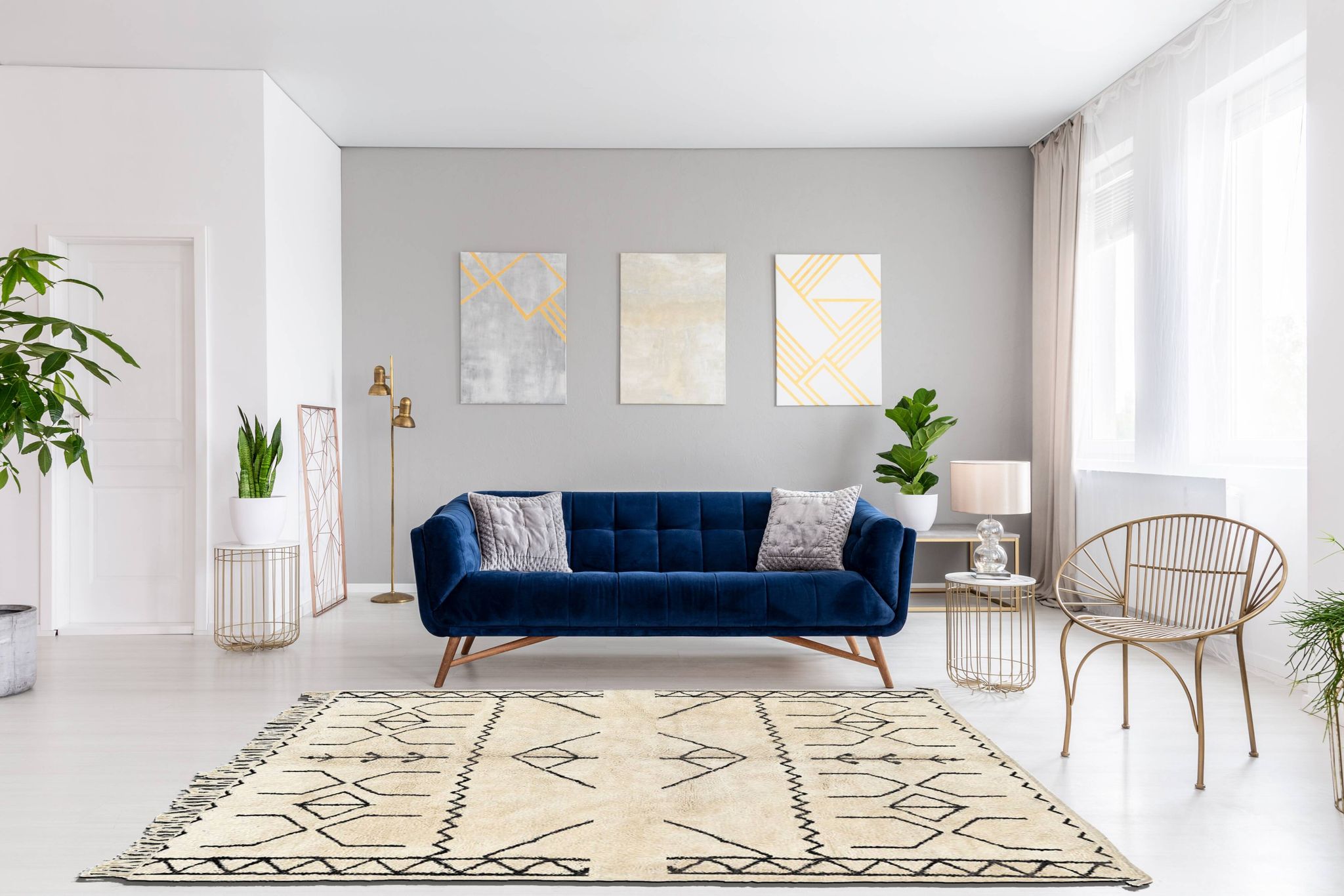 Modern Moroccan carpet white