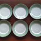 6 flat plates Villeroy & Boch Mettlach celadon green and vintage gold 1960s