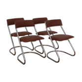 Series of 4 bauhaus chrome chairs